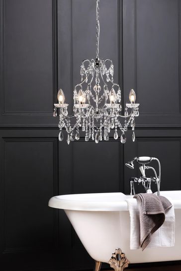 BHS Chrome BHS Annalee 8 Ceiling Light Indoor and Bathroom Chandelier