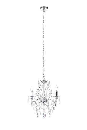 BHS Silver BHS Annalee 3 Ceiling Light Indoor and Bathroom Chandelier