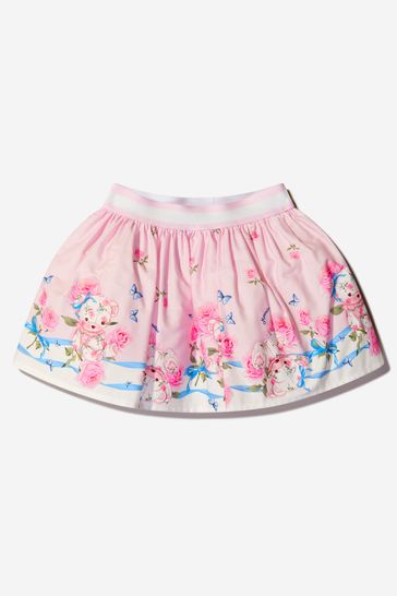 Baby Girls Cotton Teddy Bear Skirt in Pink