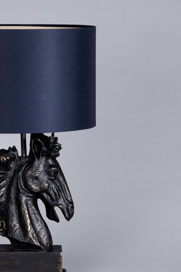 BHS Black Harry Horse Head Table Lamp
