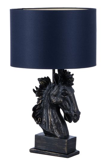 BHS Black Harry Horse Head Table Lamp