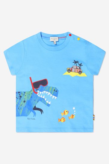Baby Boys Cotton Dinosaur Print T-Shirt