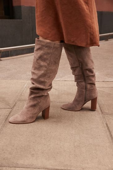 Knee high shop scrunch boots
