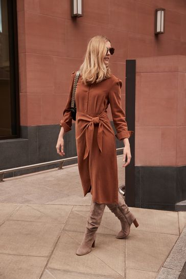 Womens taupe knee high boots on sale