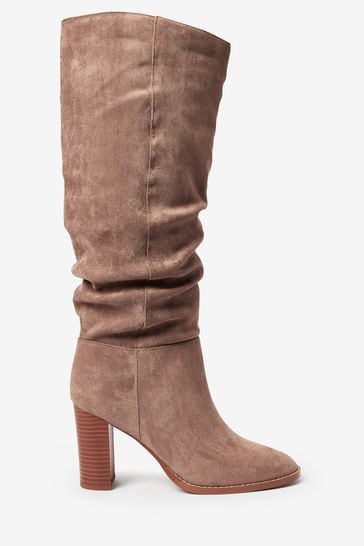 Taupe slouch boots cheap