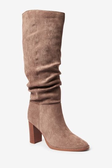 Taupe slouch boots shop