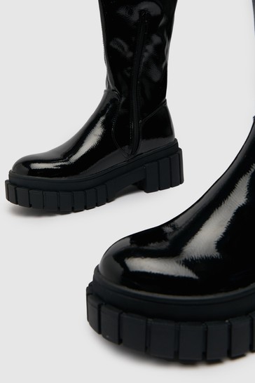 Dream Patent Chunky Knee Boots 