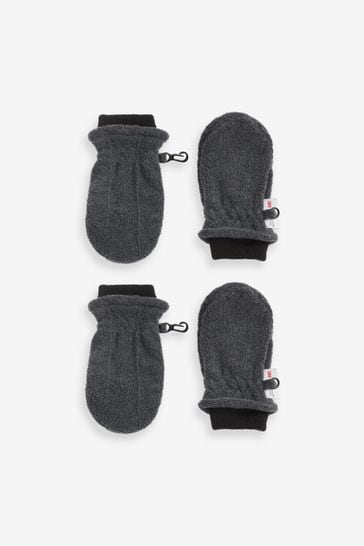 Pack de 2 manoplas polares en color gris antracita (3 meses-6 años)