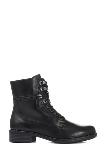 Regarde Le Ciel Roxana Black 04 Leather Hiker Boots