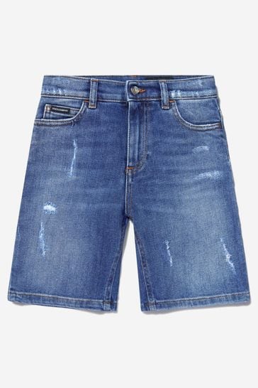 Boys Cotton Denim Bermuda Shorts