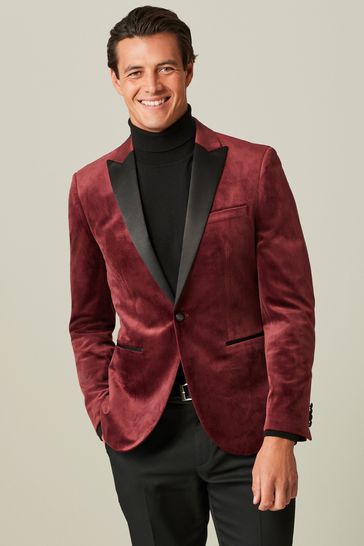 Maroon velvet blazer shop