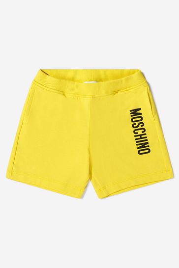 Baby Unisex Cotton Logo Shorts in Yellow