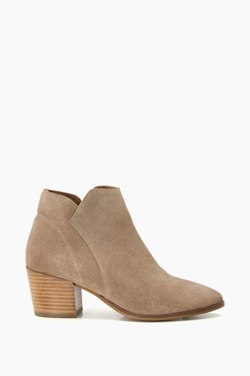 Dune London Wide Fit Parlor Cropped Western Ankle Boots