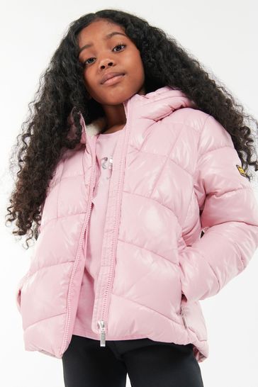 Barbour® International Girls Pink Valle Quilted Jacket