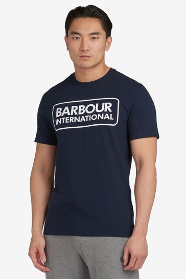 Barbour® International Essential Large Logo Blue T-Shirt