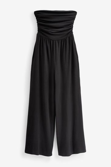 Black tube top sales jumpsuit