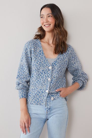 Ladies animal sale print cardigan