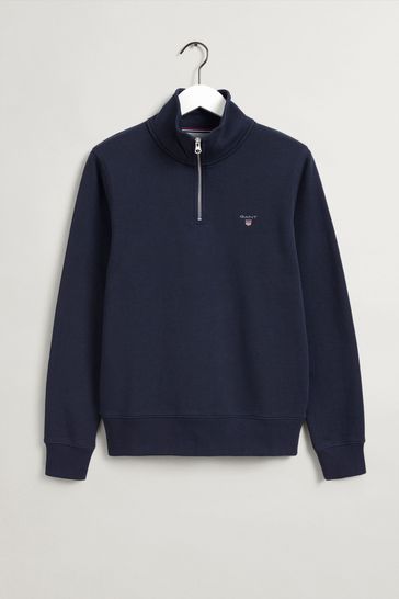 Gant Grey Original Half Zip Sweatshirt 