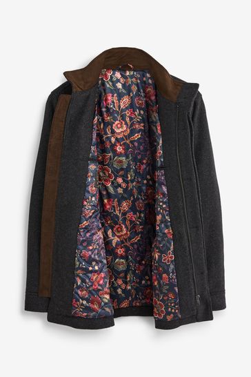 Buy Charcoal Grey Four Pocket Funnel Neck Coat from Next USA