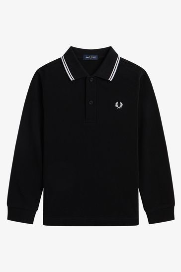Buy Fred Perry Kids Long Sleeve Twin Tipped Polo Shirt from Next