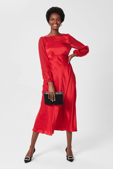 Topshop red sales silk dress