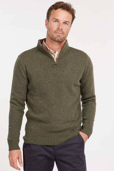 Barbour® Green Nelson Essential Half Zip Jumper