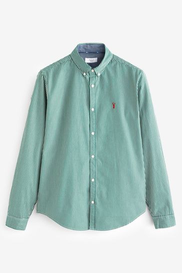 Buy Green Stripe Long Sleeve Shirt from Next Luxembourg