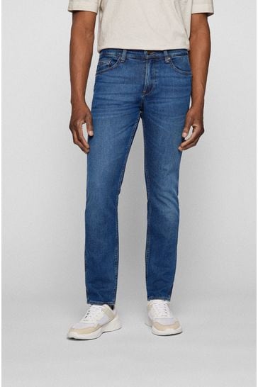 BOSS Mid Blue Delaware Slim Fit Stretch Jeans