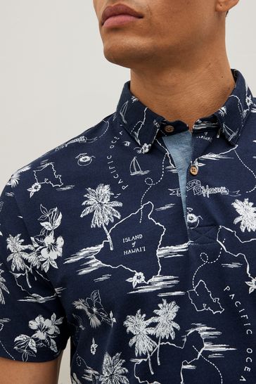 Hawaiian print deals polo