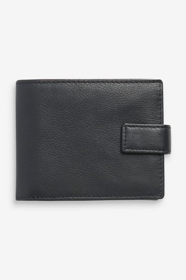 Navy Blue Signature Italian Leather Extra Capacity Wallet