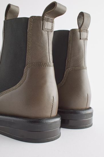 Buy Khaki Green Extra Wide Fit Forever Comfort Leather Chelsea
