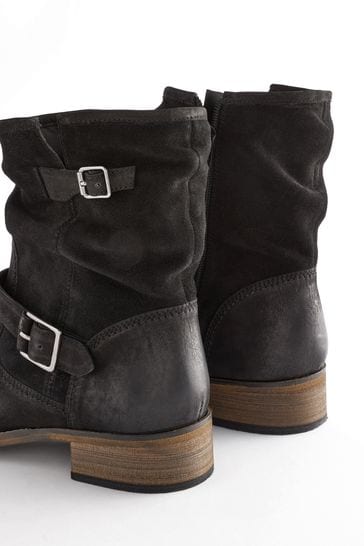 Buy Black Extra Wide Fit Forever Comfort Leather Slouch Ankle Boots from Next Austria