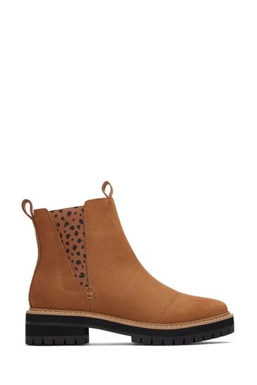 TOMS Dakota Water Resistant Leather with Faux Fur Boots