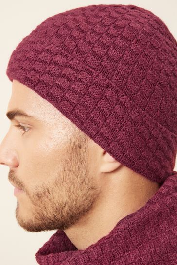Burgundy hat cheap and scarf
