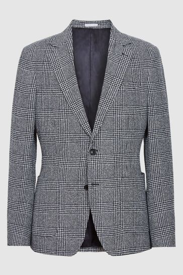 Buy Reiss Blue Glare Puppytooth Check Blazer from Next Singapore