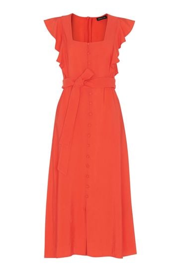 Buy Whistles Red Sophie Frill Sleeve Midi Dress from Next USA