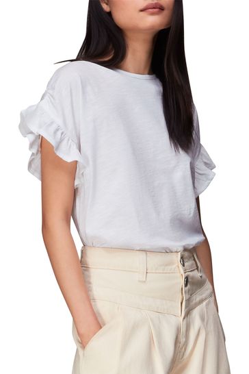 white off the shoulder tee shirt