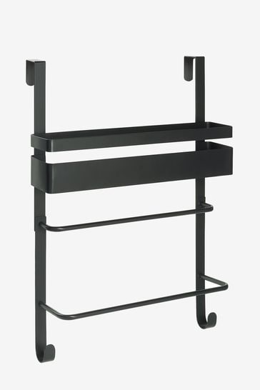 Buy Black Over Door Storage Caddy and Towel Rack Shelf Unit from Next Bahrain