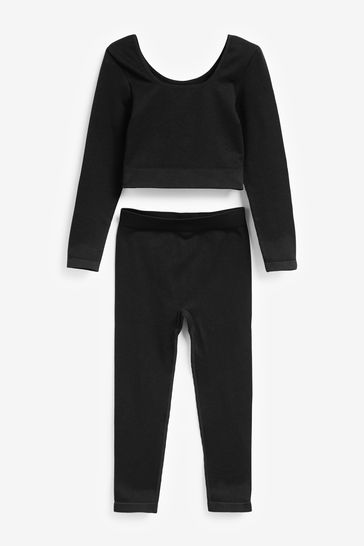 Black top and leggings hotsell