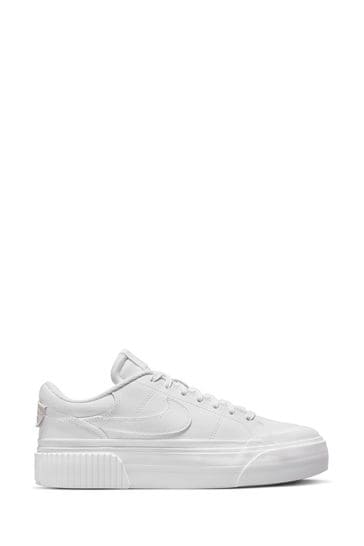 Nike White Ground Court Legacy Lift Platform Trainers