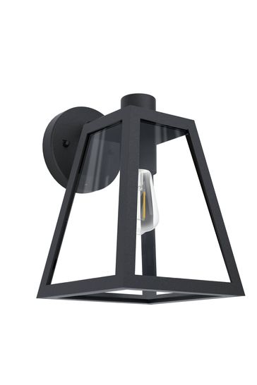 Eglo Black Mirandola Glass Outdoor Wall Light