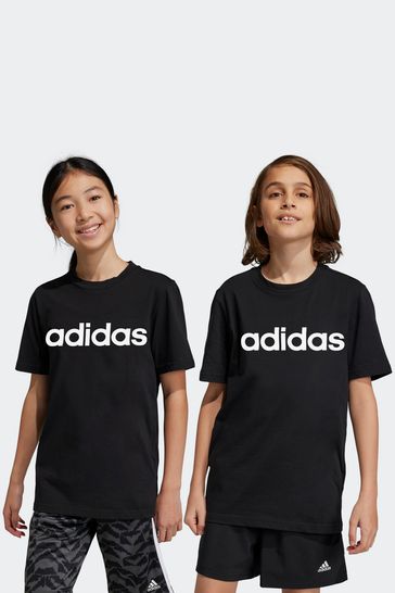 Buy adidas Black Essentials Linear Logo Cotton T-Shirt from Next USA