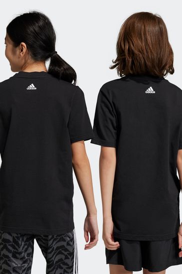Buy adidas Black Essentials Linear Logo Cotton T-Shirt from Next USA