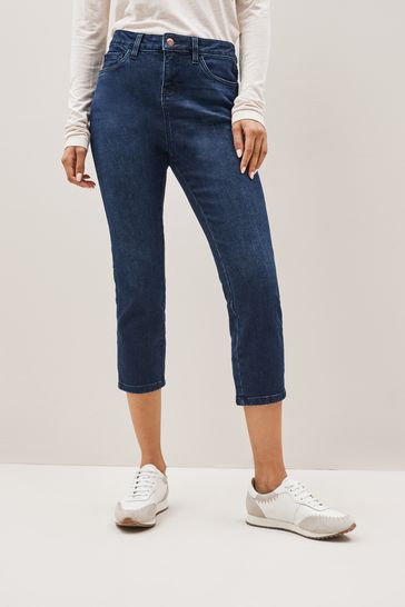 Inky Blue Cropped Slim Jeans