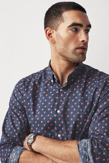 Mens navy dress shirt discount