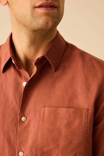 Orange button 2025 up dress shirt