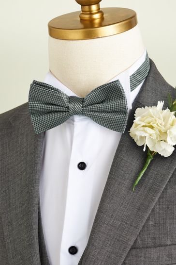 Sage Green Textured Silk Bow Tie