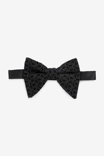 Black Patterned Bow Tie