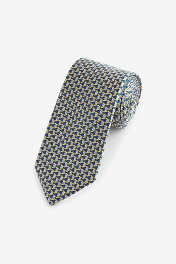 Yellow/Blue Fish Signature Made In Italy Conversational Tie