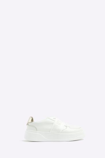 River island white trainers womens on sale